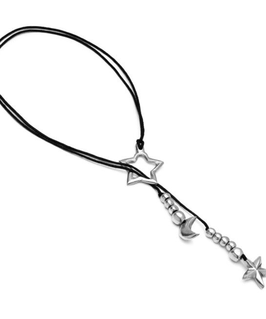 VESTOPAZZO - COLLANA PENDENTIF DEUX ETOILES ET LUNE
