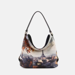 BORSA YES BAG -  City Painted Borsa A Spalla Grande Donna PARIS VIEW