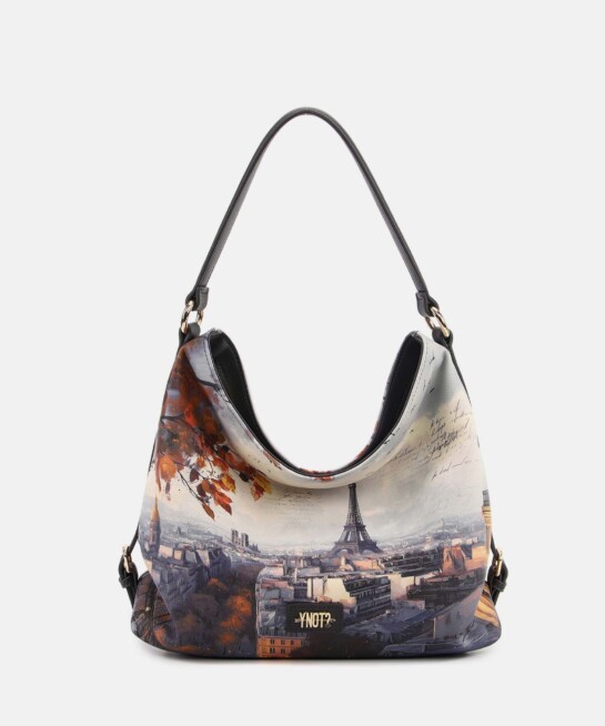 BORSA YES BAG -  City Painted Borsa A Spalla Grande Donna PARIS VIEW