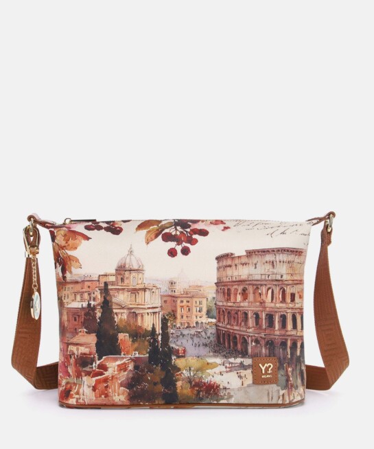 BORSA YES BAG -  Yes Bag Borsa A Spalla Grande Stampa Città DEAR ROME