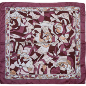 SCIARPE PRIMA CLASSE - FOULARD 73X73 GEO CALEIDOSCOPIO BURGUNDY